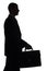 Silhouette of man with suitcase