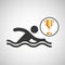 Silhouette man swimmer athlete trophy