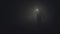 Silhouette of man in thick fog. Stock footage. Black silhouette of man with flashlight shining in thick grey smoke. Man
