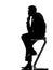 Silhouette man thinking pensive