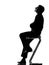 Silhouette man thinking pensive length looking up