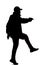 Silhouette of a Man About to Jump