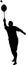 Silhouette of a man who plays badminton