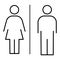 Silhouette of a man and a woman. Couple outline icon. Articles symbol, marriage silhouette, toilet icons, romantic icon isolated