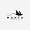Silhouette manta fish logo vector illustration design. stingray swimming symbol