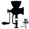 Silhouette manual mechanical grinder vector execution
