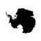 Silhouette map af Antarctica. High detailed black vector illustration