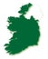 Silhouette Map Of Eire Over White