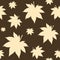 Silhouette maple leaves fall. Seamless pattern.