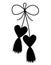 Silhouette Martenitsa amulet hearts. Martisor holiday. Romantic tradition folk symbol made of threads. meeting of early