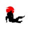 Silhouette martial art poster design illustration