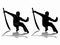 Silhouette of martial athletes, vector draw