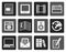 Silhouette Media and information icons