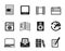Silhouette Media and information icons