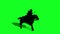 Silhouette of Medieval Knight Ride Horse and make fight With Swords And Shield