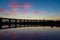 Silhouette of Melbourne\'s West Gate Bridge at dusk