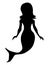 Silhouette of mermaid