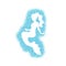 Silhouette of mermaid with dust glitters