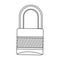 silhouette metal padlock with striped body and shackle