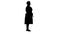 Silhouette Middle-aged woman in trench standing.