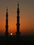 Silhouette of minarets of Nabawi mosque