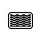 Silhouette Minced meat in tray. Outline icon of industrial packaging of semi-finished meat products. Black simple illustration of