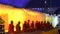 Silhouette of Monk pray for funeral at funeral ceremony