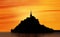 Silhouette of Mont Saint Michel, France