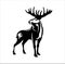 Silhouette moose head design illustration