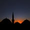 Silhouette of mosque. Muslim culture