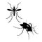 Silhouette of mosquito. Vector illustration.