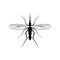 Silhouette Mosquito Vector Illustration isolated on a white background, suitable for symbols, icons, logos and more