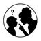 Silhouette mother scolds a child
