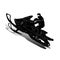 Silhouette of motorcycle snowmobile on speed, on white background,