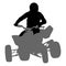 Silhouette of the motorcyclist on a quad bike, on a white background