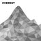 Silhouette mount Everest in polygonal style. Mountain landscape with triangles