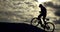 Silhouette of Mountain bike.Sport and healthy life.Extreme sports.Mountain bicycle and man.Life style outdoor extreme sport