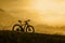 Silhouette Mountain bike at sunset