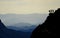 Silhouette of mountaineers at dusk