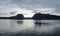Silhouette of mountains on Norwegian coastline