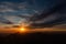 Silhouette of mountaintops during sunset