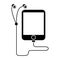 Silhouette mp3 device play music earphones