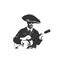 Silhouette of a musician. Creative vector illustration for design