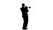 Silhouette. Musician playing a merry tune on a pipe