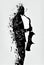 Silhouette of a musician playing the saxophone. Generative AI.