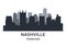 Silhouette of Nashville city, Tennessee -   cityscape of Nashville, skyline