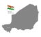 Silhouette of Niger country map. Gray editable map