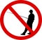 Silhouette No fishing sign