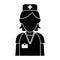 Silhouette nurse staff care clinic uniform hat cross