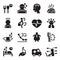 Silhouette office syndrome icons set